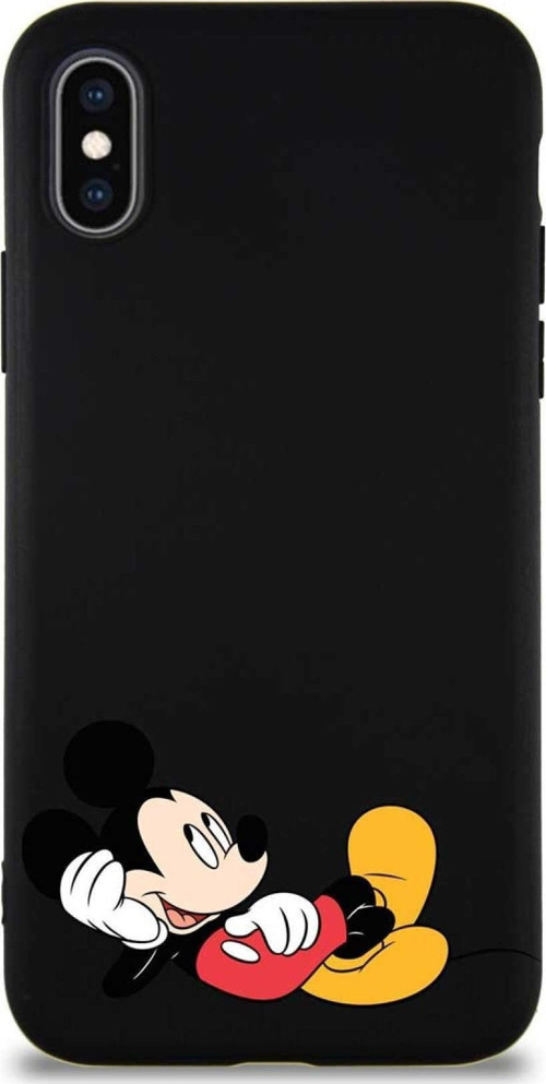 Iphone X Uyumlu Soft Premier Kapak Mickey Mouse-F Tasarımlı Silikon Kılıf - Siyah