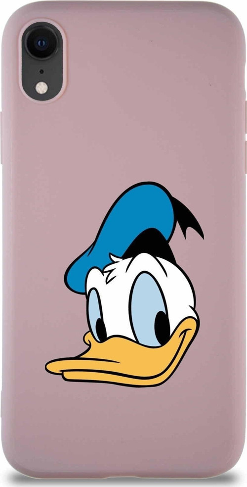 Iphone Xr Uyumlu Soft Premier Kapak Donald Duck-B Tasarımlı Silikon Kılıf - Pudra