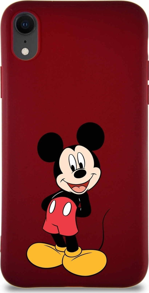 Iphone Xr Uyumlu Soft Premier Kapak Mickey Mouse-B Tasarımlı Silikon Kılıf - Mürdüm