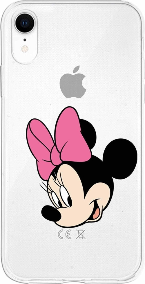 Iphone Xr Uyumlu Kapak Minnie Mouse Tasarımlı Şeffaf Silikon Kılıf