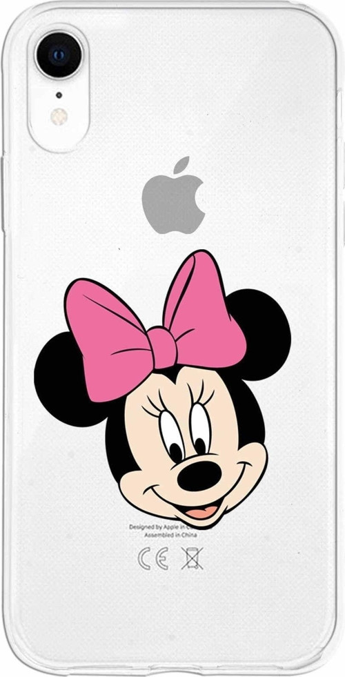Iphone Xr Uyumlu Kapak Minnie Mouse Tasarımlı Şeffaf Silikon Kılıf