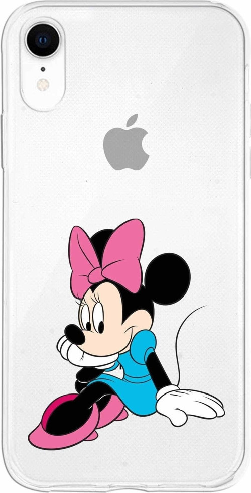 Iphone Xr Uyumlu Kapak Minnie Mouse Tasarımlı Şeffaf Silikon Kılıf