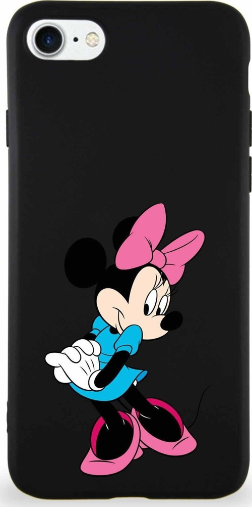 Iphone 8 Soft Uyumlu Premier Kapak Minnie Mouse-F Tasarımlı Silikon Kılıf - Siyah