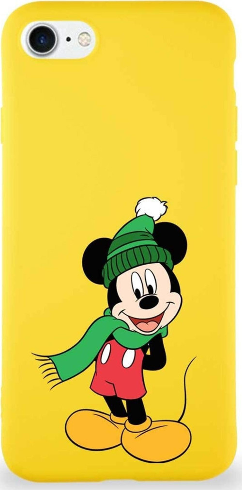 Iphone 8 Uyumlu Soft Premier Kapak Mickey Mouse-G Tasarımlı Silikon Kılıf - Sarı