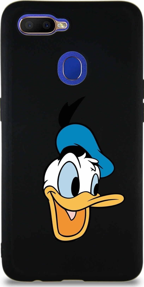 Oppo A5S Soft Premier Kapak Donald Duck-A Tasarımlı Silikon Kılıf - Siyah