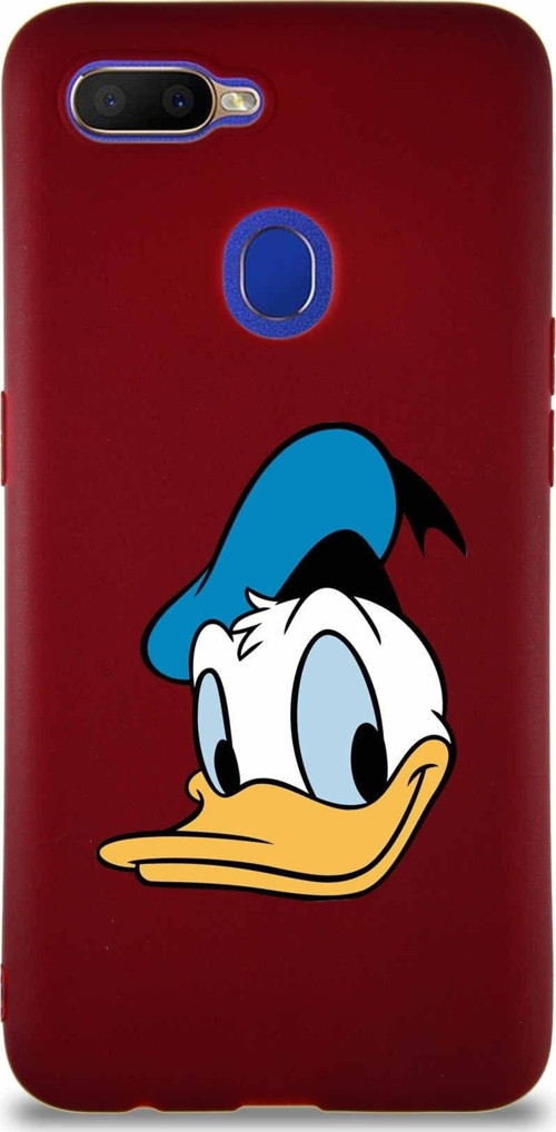 Oppo A5S Soft Premier Kapak Donald Duck-B Tasarımlı Silikon Kılıf - Mürdüm