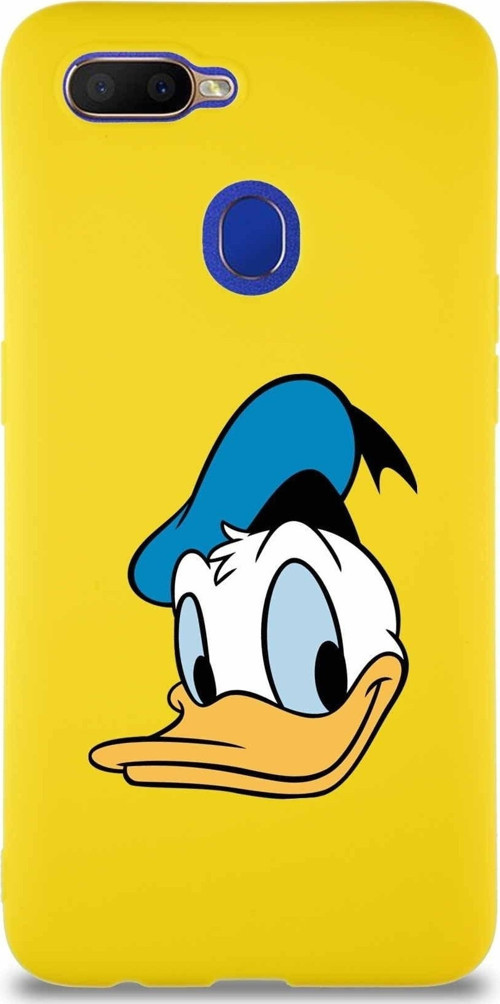 Oppo A5S Soft Premier Kapak Donald Duck-B Tasarımlı Silikon Kılıf - Sarı
