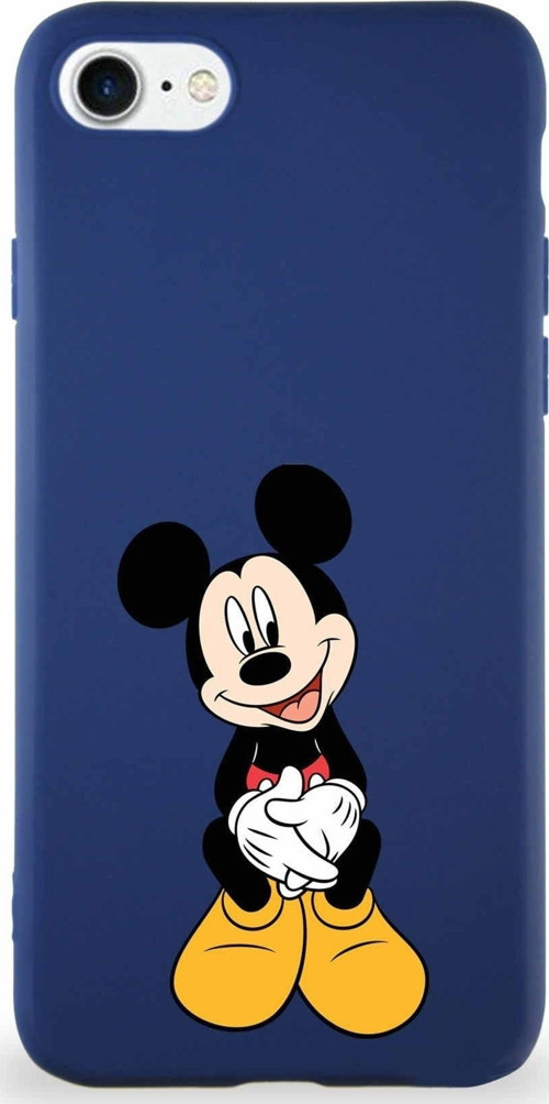 Iphone 8 Uyumlu Soft Premier Kapak Mickey Mouse-A Tasarımlı Silikon Kılıf - Lacivert