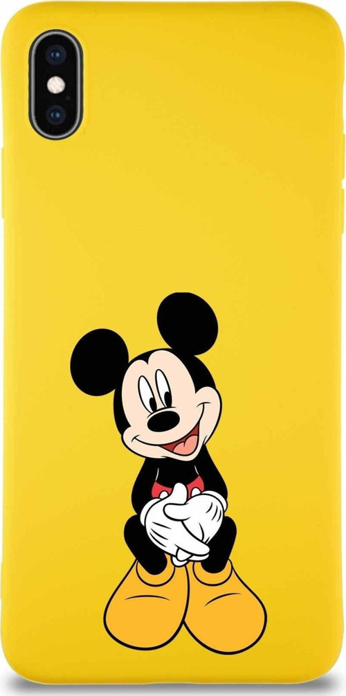 Iphone Xs Max Uyumlu Soft Premier Kapak Mickey Mouse-A Tasarımlı Silikon Kılıf - Sarı