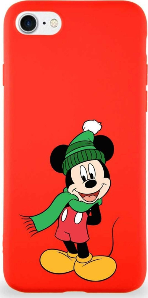 Iphone Se 2020 Soft Premier Kapak Mickey Mouse-G Tasarımlı Silikon Kılıf - Kırmızı Uyumlu