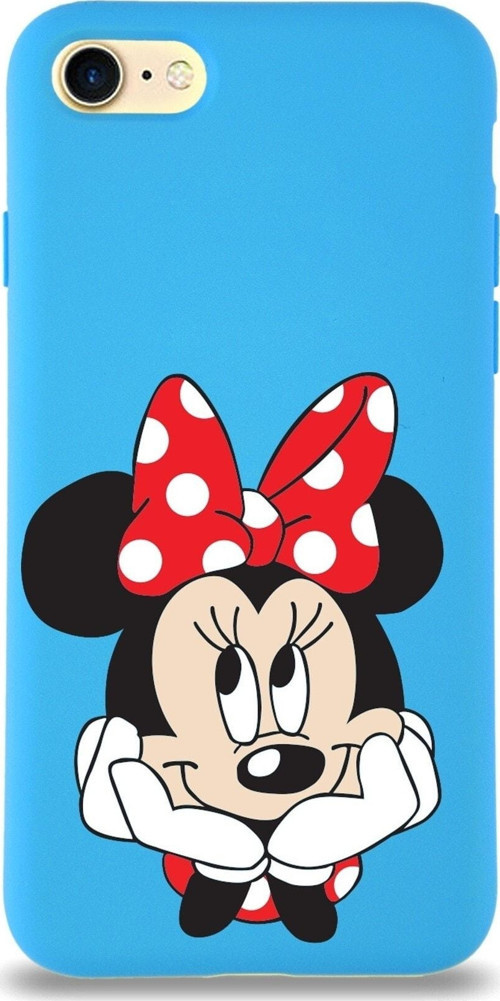 Iphone Se 2020 Uyumlu Lansman Kılıf Minnie Mouse Tasarımlı Altı Kapalı Içi Kadife Kaplı Kapak