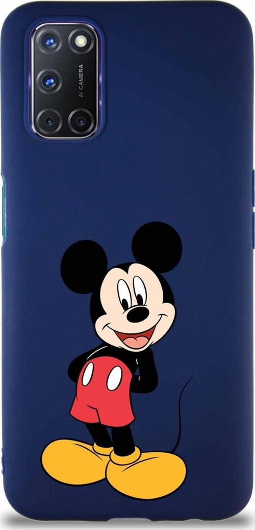 Oppo A72 Soft Premier Kapak Mickey Mouse-B Tasarımlı Silikon Kılıf - Lacivert