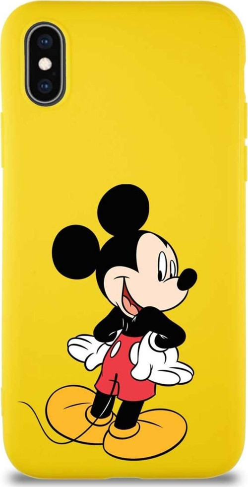 Printify Iphone X Uyumlu Soft Premier Kapak Mickey Mouse-D Tasarımlı Silikon Kılıf - Sarı