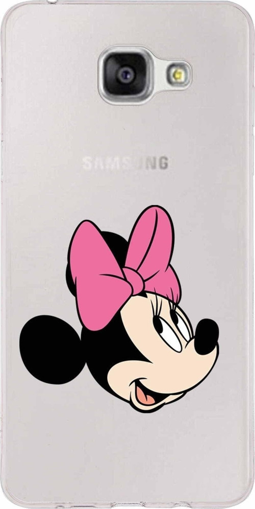 Samsung Galaxy A5 (2016) Kapak Minnie Mouse Tasarımlı Şeffaf Silikon Kılıf