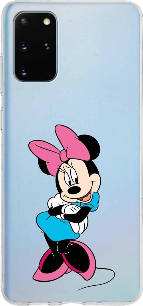 Samsung Galaxy S20 Plus Kapak Minnie Mouse Tasarımlı Şeffaf Silikon Kılıf