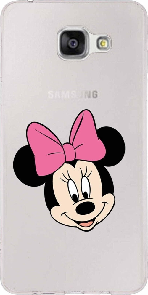 Samsung Galaxy A5 (2016) Kapak Minnie Mouse Tasarımlı Şeffaf Silikon Kılıf