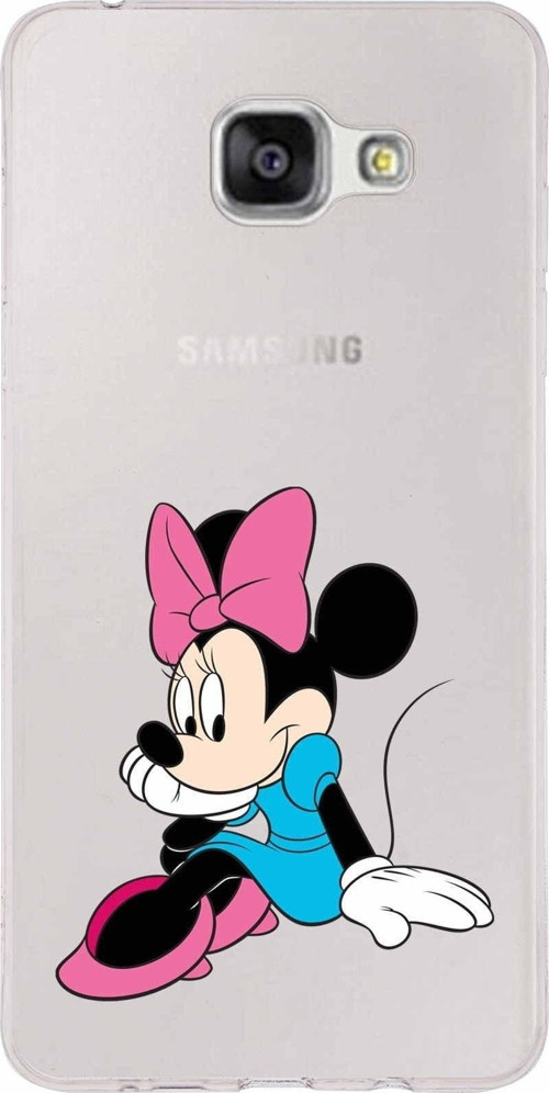 Samsung Galaxy A5 (2016) Kapak Minnie Mouse Tasarımlı Şeffaf Silikon Kılıf