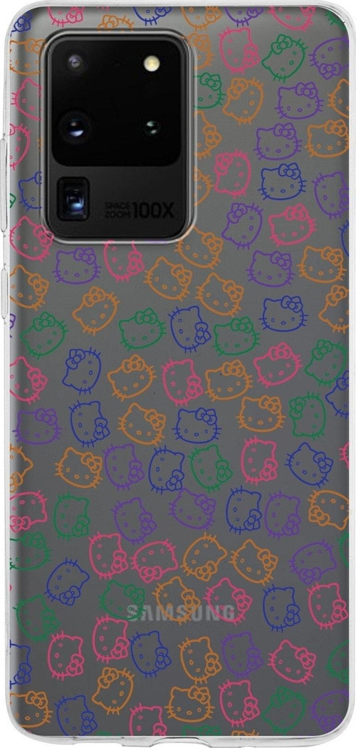 Samsung Galaxy S20 Ultra Kapak Hello Kitty Tasarımlı Şeffaf Silikon Kılıf