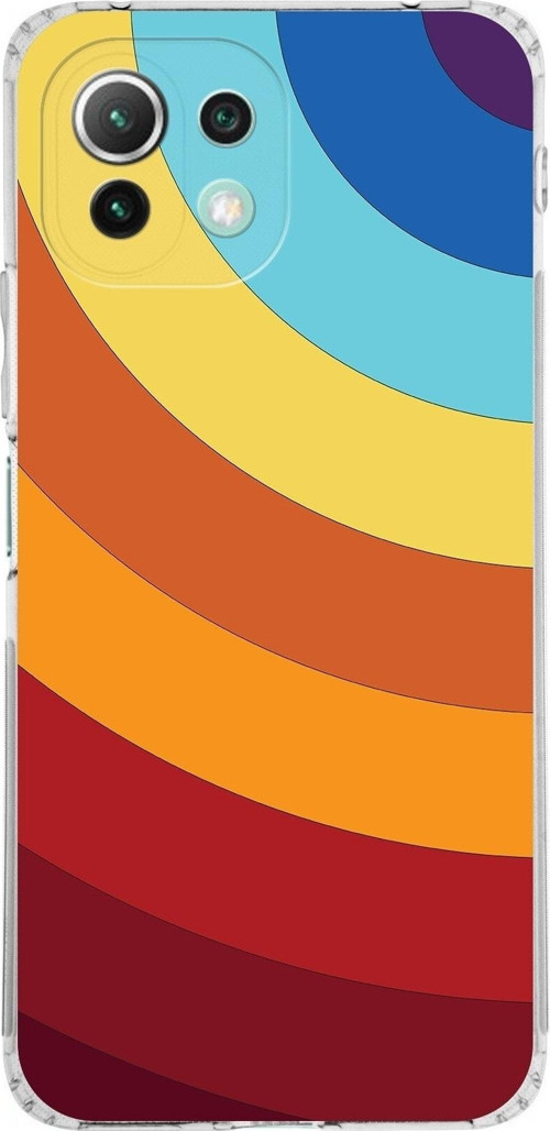 Xiaomi Mi 11 Lite Kamera Korumalı Kapak Renk Cümbüşü Tasarımlı Şeffaf Kılıf
