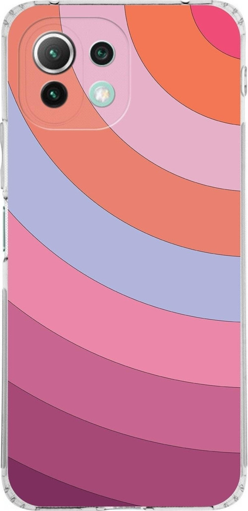 Xiaomi Mi 11 Lite Kamera Korumalı Kapak Renk Cümbüşü Tasarımlı Şeffaf Kılıf