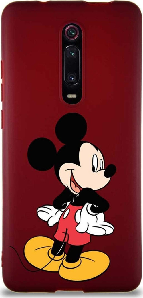 Xiaomi Redmi K20 Soft Premier Kapak Mickey Mouse-D Tasarımlı Silikon Kılıf - Mürdüm