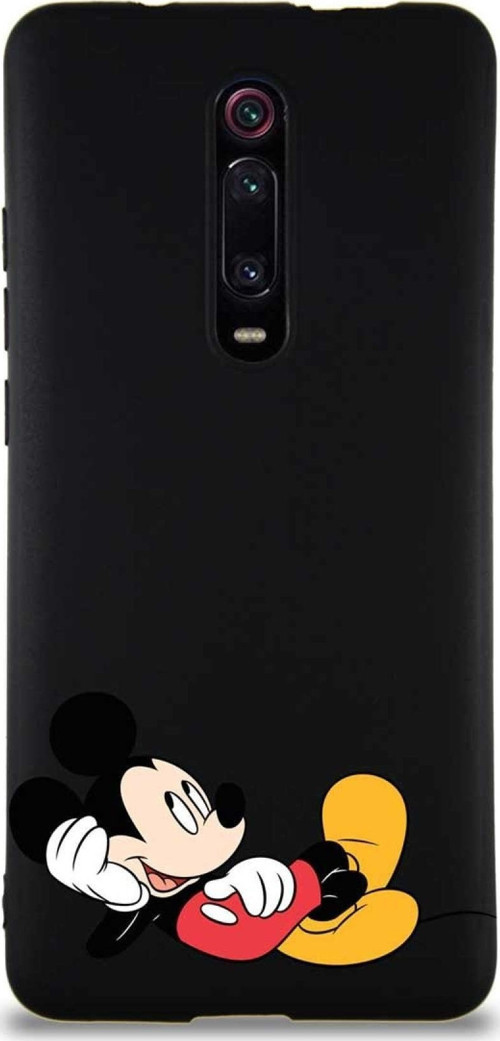 Xiaomi Redmi K20 Soft Premier Kapak Mickey Mouse-F Tasarımlı Silikon Kılıf - Siyah