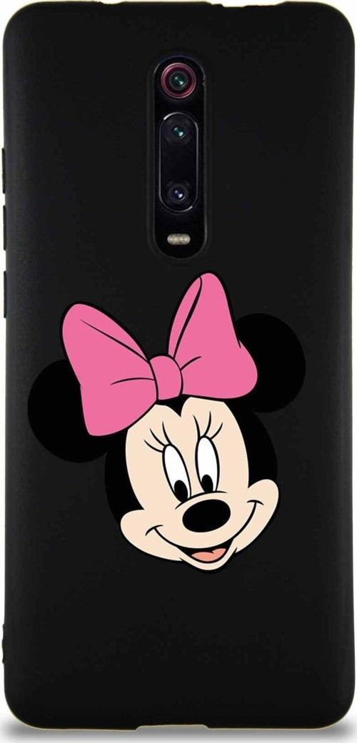 Xiaomi Redmi K20 Soft Premier Kapak Minnie Mouse-C Tasarımlı Silikon Kılıf - Siyah