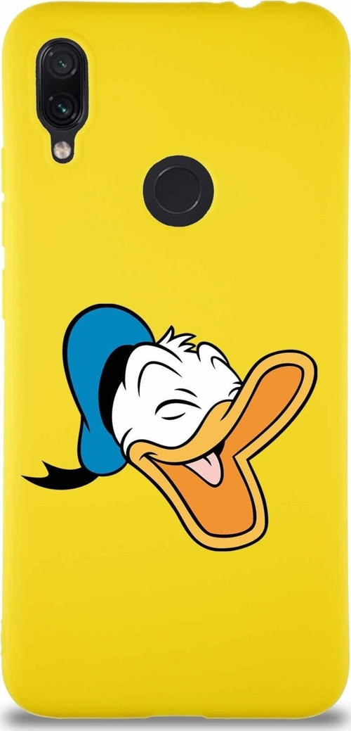 Xiaomi Redmi Note 7 Pro Soft Premier Kapak Donald Duck-E Tasarımlı Silikon Kılıf - Sarı