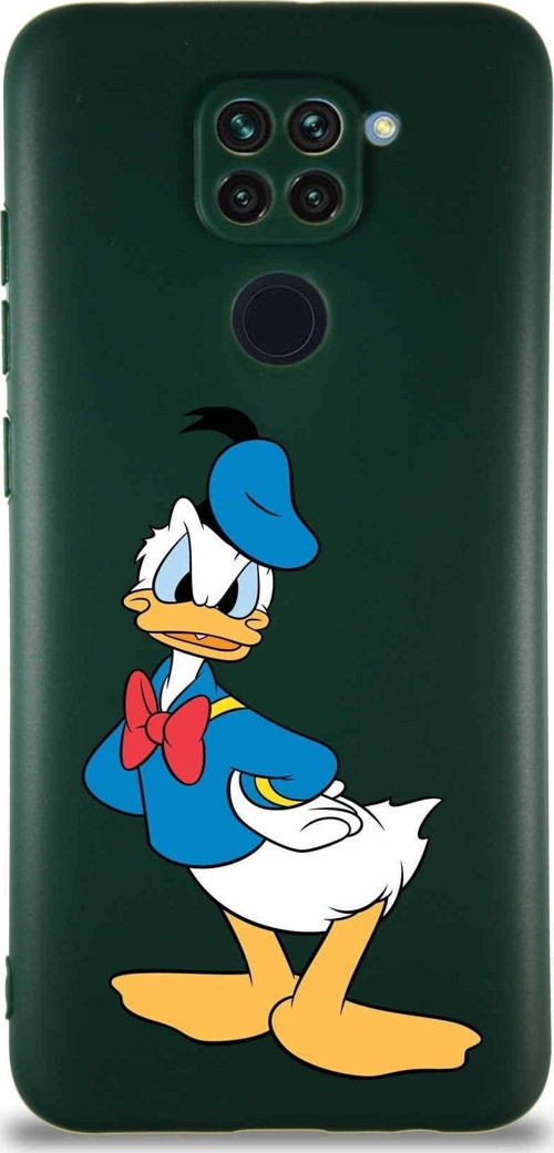 Xiaomi Redmi Note 9 Soft Premier Kapak Donald Duck-D Tasarımlı Silikon Kılıf - Yeşil