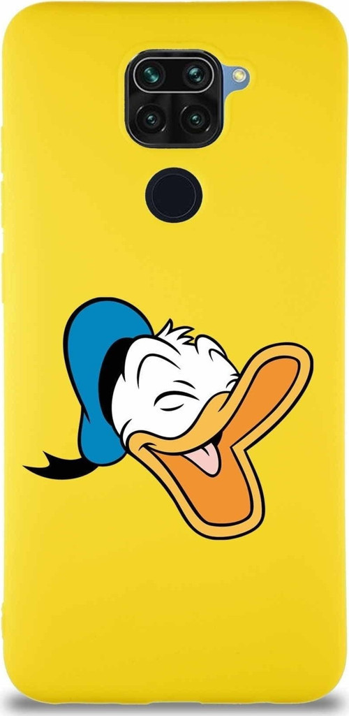 Xiaomi Redmi Note 9 Soft Premier Kapak Donald Duck-E Tasarımlı Silikon Kılıf - Sarı