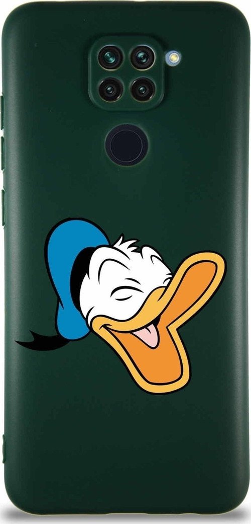 Xiaomi Redmi Note 9 Soft Premier Kapak Donald Duck-E Tasarımlı Silikon Kılıf - Yeşil