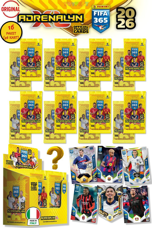 Panini Adrenalyn Fifa 365 - 2026 Official Trading Card Futbolcu Kartları - 16 PAKET (96 KART)