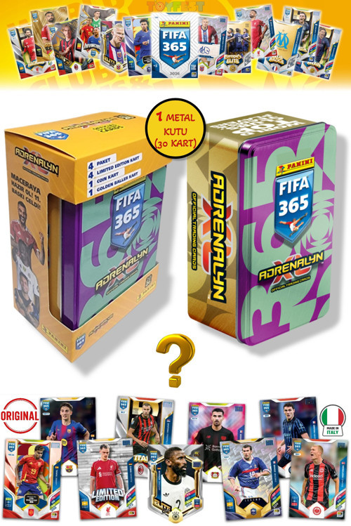 Panini Fifa 2026 Metal Kutulu Futbolcu Kartları (24 Core 4 LE 1 Coin 1 Golden Kart) - Mor Yeşil