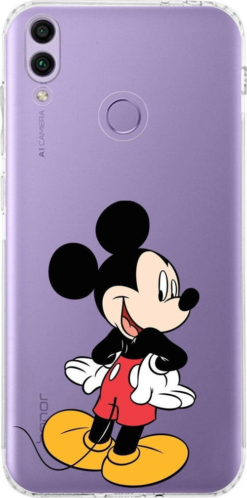 Huawei Honor 8C Kamera Korumalı Kapak Mickey Mouse Tasarımlı Şeffaf Kılıf