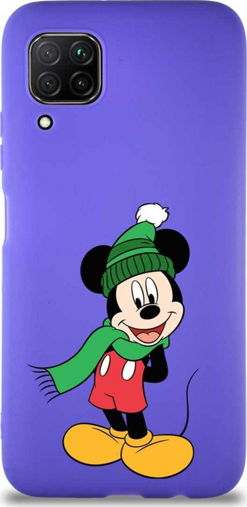 Huawei P40 Lite Soft Premier Kapak Mickey Mouse-G Tasarımlı Silikon Kılıf - Mor