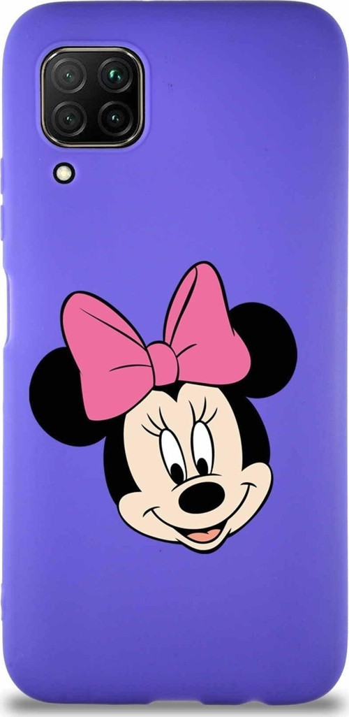 Huawei P40 Lite Soft Premier Kapak Minnie Mouse-C Tasarımlı Silikon Kılıf - Mor
