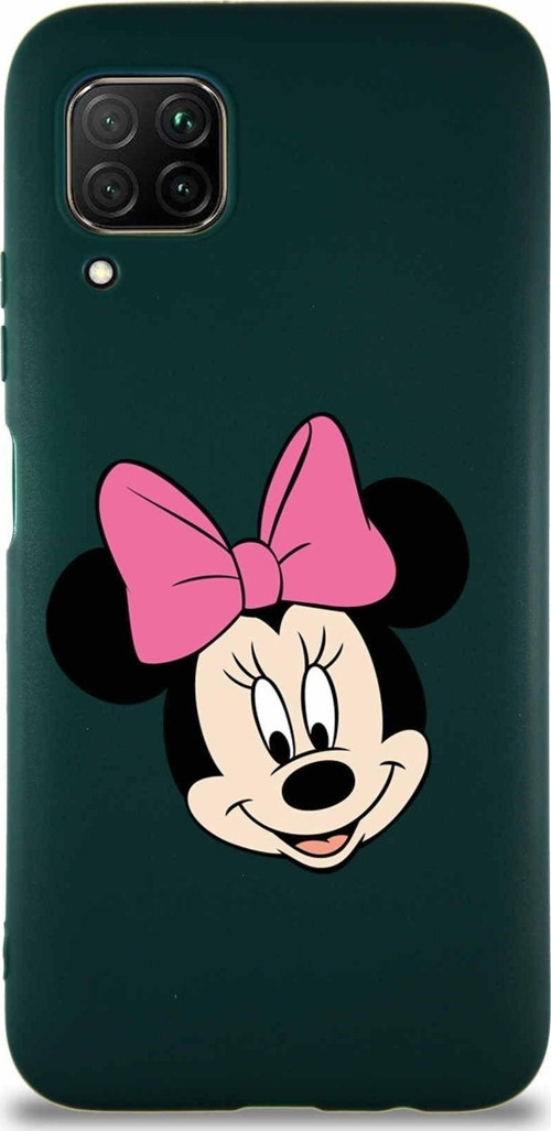 Huawei P40 Lite Soft Premier Kapak Minnie Mouse-C Tasarımlı Silikon Kılıf - Yeşil