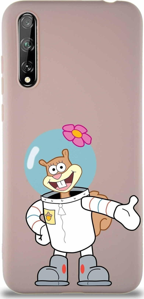 Huawei Y8P Soft Premier Kapak Sandy Tasarımlı Silikon Kılıf - Pudra