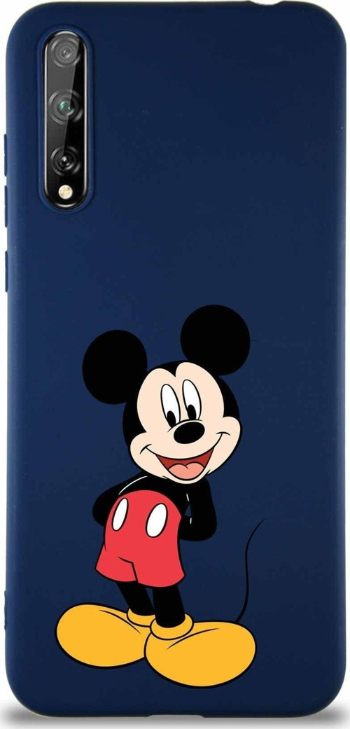 Huawei P Smart S Soft Premier Kapak Mickey Mouse-B Tasarımlı Silikon Kılıf - Lacivert