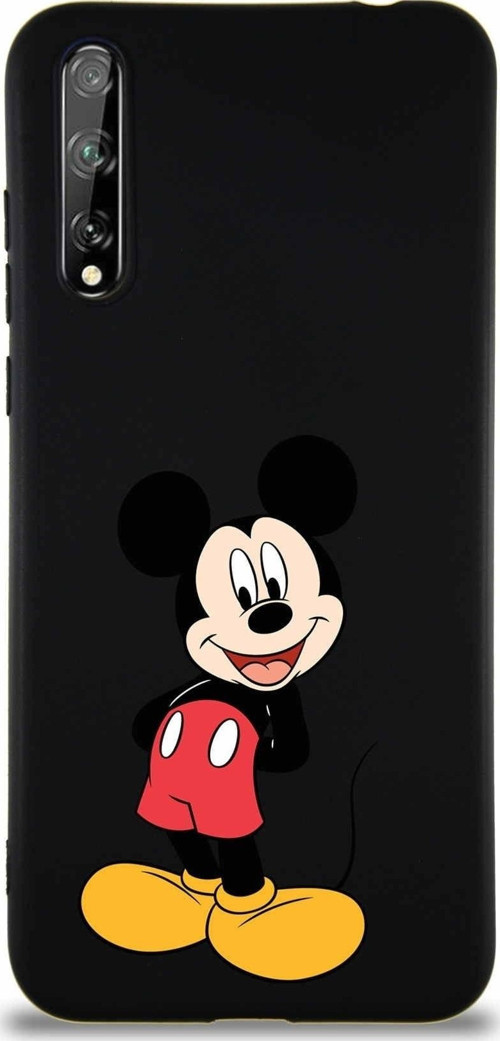 Huawei P Smart S Soft Premier Kapak Mickey Mouse-B Tasarımlı Silikon Kılıf - Siyah