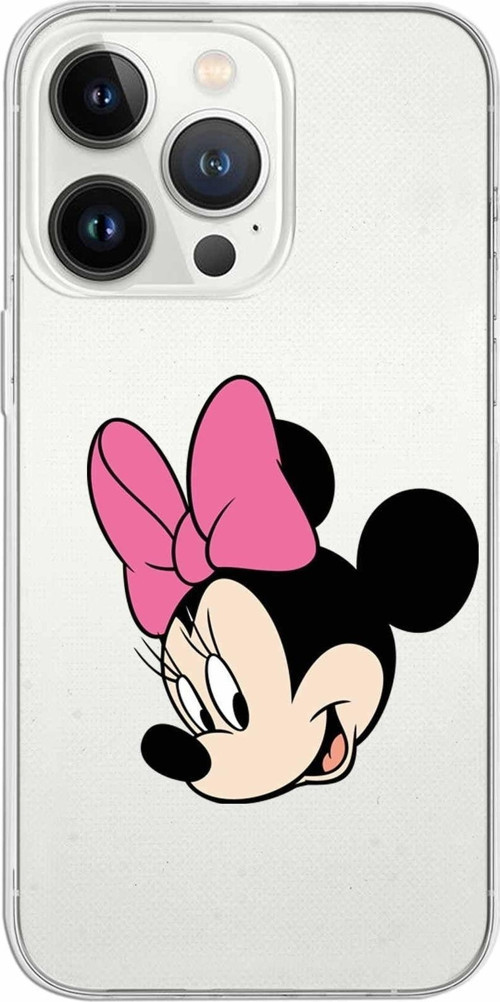 Iphone 13 Pro Uyumlu Kapak Minnie Mouse Tasarımlı Şeffaf Silikon Kılıf