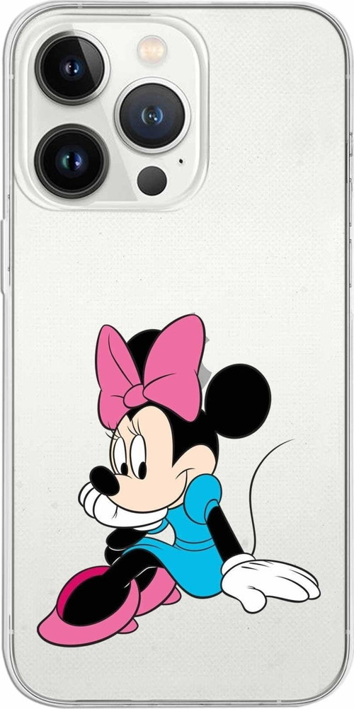 Iphone 13 Pro Uyumlu Kapak Minnie Mouse Tasarımlı Şeffaf Silikon Kılıf