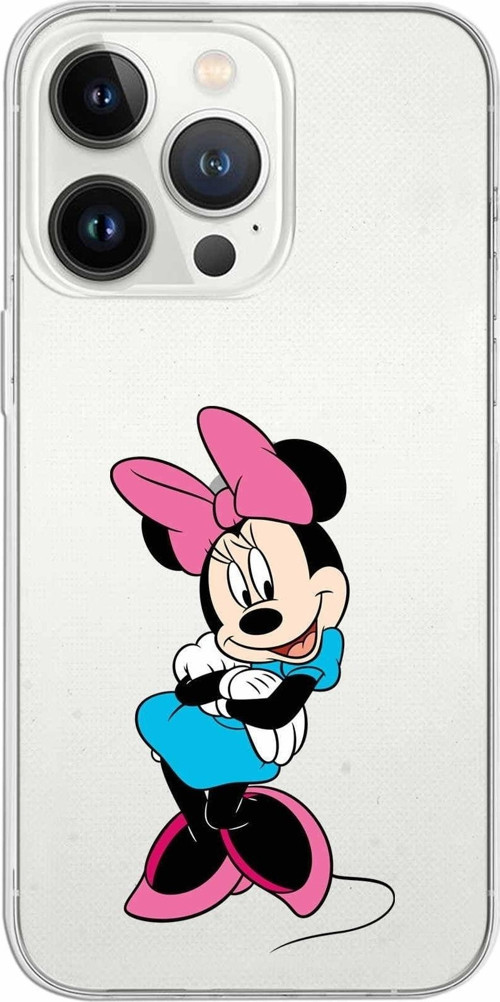 Iphone 13 Pro Uyumlu Kapak Minnie Mouse Tasarımlı Şeffaf Silikon Kılıf