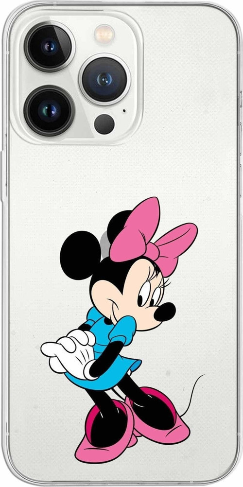 Iphone 13 Pro Uyumlu Kapak Minnie Mouse Tasarımlı Şeffaf Silikon Kılıf