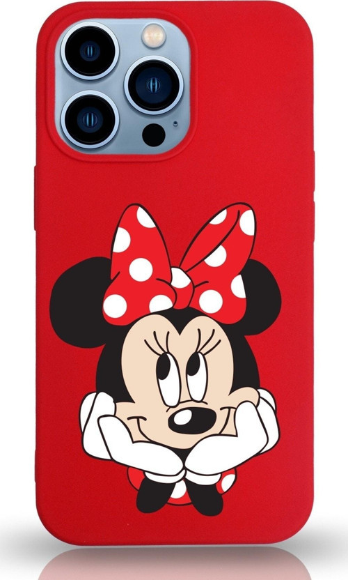 Iphone 13 Pro Uyumlu Lansman Kılıf Minnie Mouse Tasarımlı Altı Kapalı Içi Kadife Kaplı Kapak