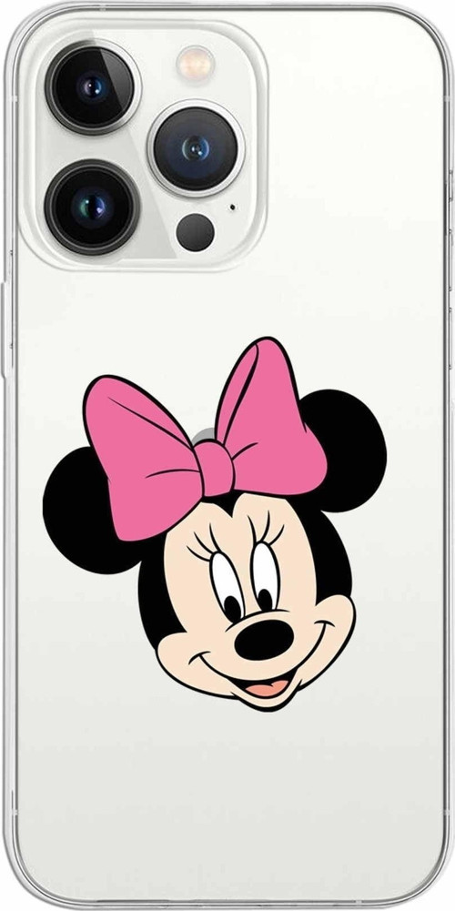 Iphone 13 Promax Uyumlu Kapak Minnie Mouse Tasarımlı Şeffaf Silikon Kılıf