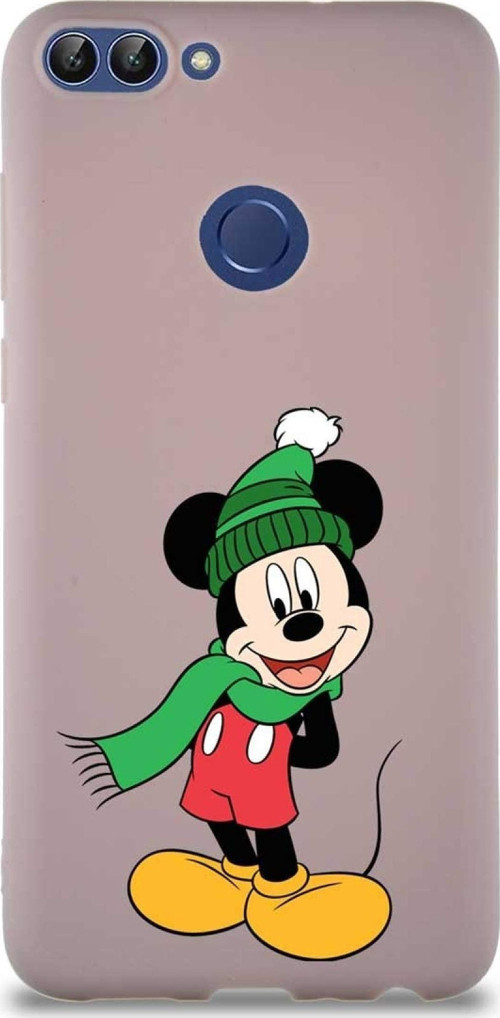 Huawei P Smart Soft Premier Kapak Mickey Mouse-G Tasarımlı Silikon Kılıf - Pudra