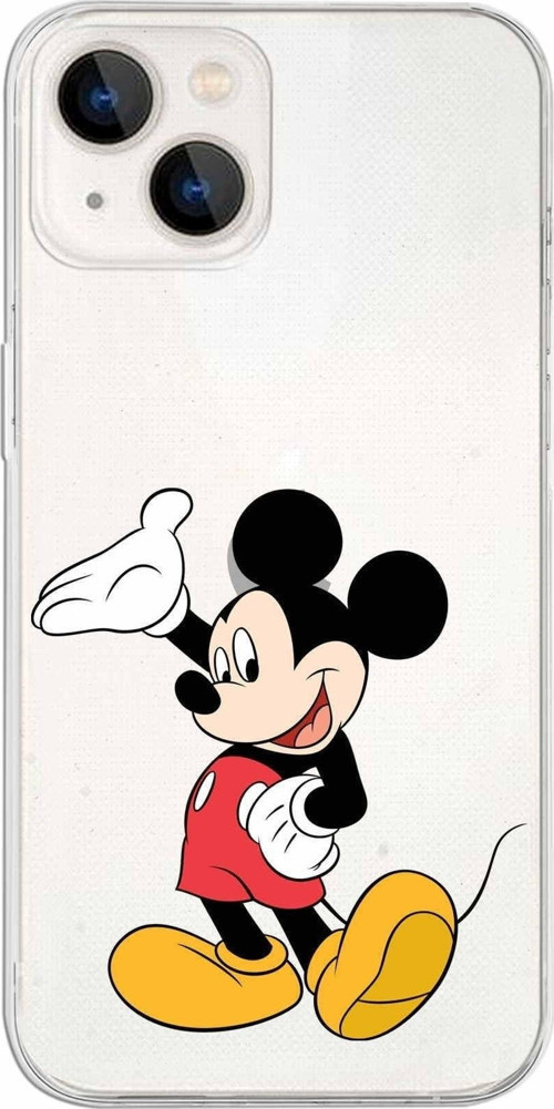 Iphone 13 Uyumlu Kapak Mickey Mouse Tasarımlı Şeffaf Silikon Kılıf
