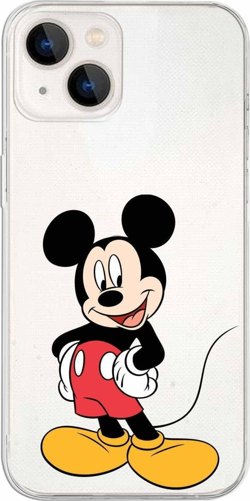 Iphone 13 Uyumlu Kapak Mickey Mouse Tasarımlı Şeffaf Silikon Kılıf
