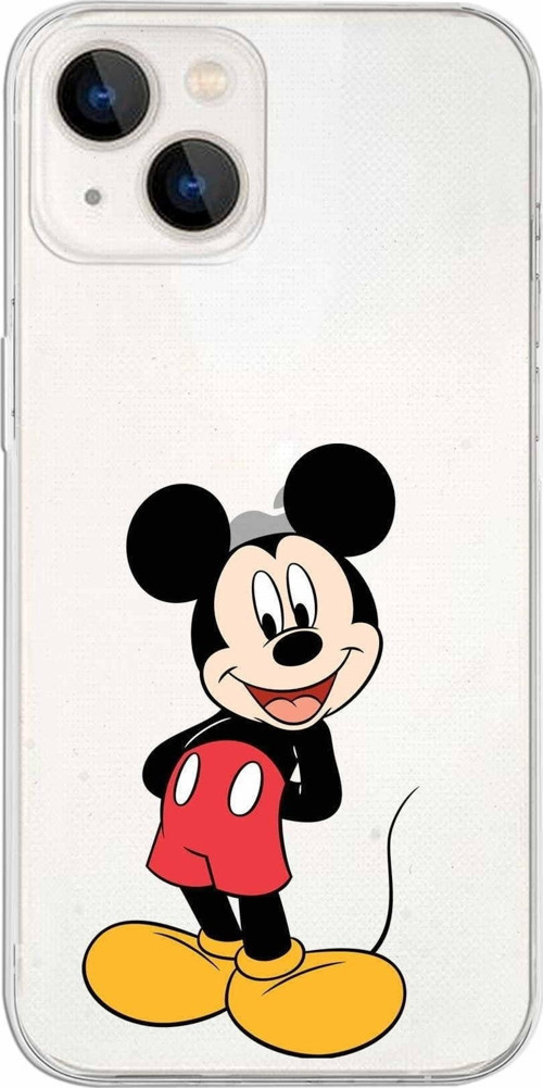 Iphone 13 Uyumlu Kapak Mickey Mouse Tasarımlı Şeffaf Silikon Kılıf